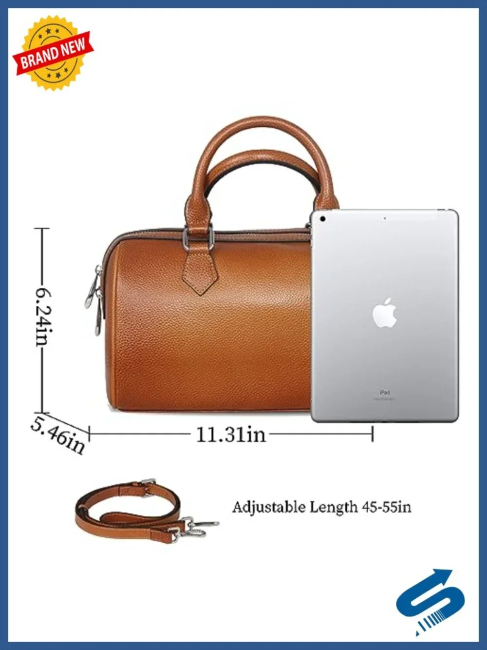 Leather Top Handle Satchel Handbag Crossbody Tote Shoulder Bag